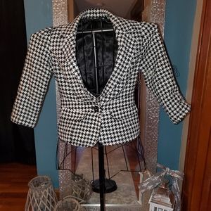 Black/White Houndstooth Blazer